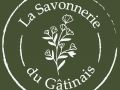 Logo savonnerie blanc fond vert